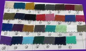 Detailed fabric color chart showing 31 shades of washed twill cotton for baseball caps