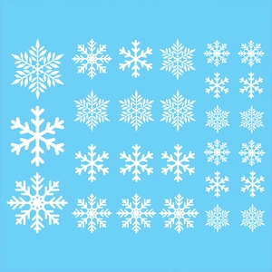 24 assorted white snowflake window stickers for Christmas home and glass decoration