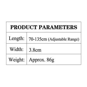 Adjustable 38mm diamond pattern bag strap, 70-135cm length specifications and size details