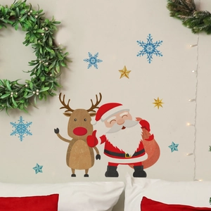 Stickers muraux Père Noël et renne phosphorescents pour une décoration de chambre