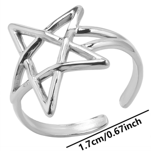 Detail showing the adjustable open design and star pattern of the 304 stainless steel ring