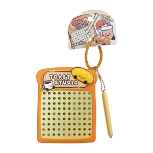 Creative square magnetic drawing board keychain toy with 90 beads for stress relief.
