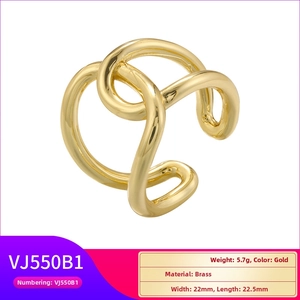 Detail view of gold teardrop knot earring with size 22mm by 22.5mm and 5.7g weight