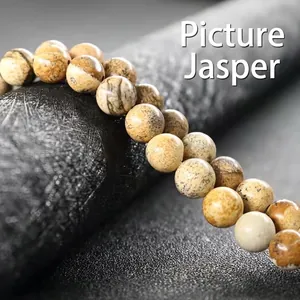 Natural Picture Jasper stone beads with unique landscape patterns for DIY jewelry making
