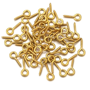 Golden stainless steel eye pins for DIY jewelry making and handmade accessory connection