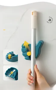 Macro detail of hand-shaped mop holder showing the easy-access sliding gravity clip