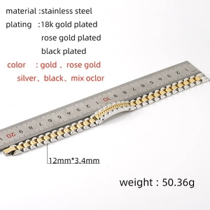 Spécifications de taille pour les maillons de bracelet de montre en acier 18K