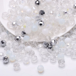Faceted football-cut crystal glass beads in assorted colors for DIY jewelry necklaces