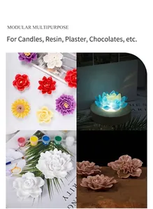 Multiple uses of rose and flower silicone molds for DIY candles, resin and chocolate