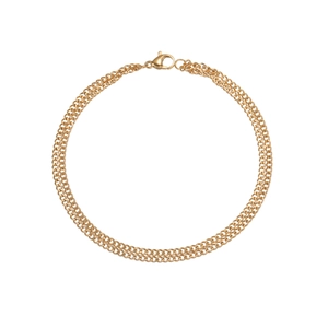 Double Layer Stainless Steel Chain Bracelet For Women Minimalist Geometric Polished Ins Style Jewelry Accessory