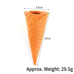 Künstliche Eiswaffel Modell in Orange für DIY Bastelarbeiten aus Kunststoff 13cm