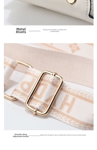 Detail showing high-quality gold hardware rivets and adjustable patterned woven strap
