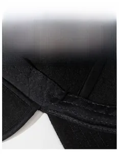 Detail view of the wide moisture-wicking sweatband inside this men's winter wool cap
