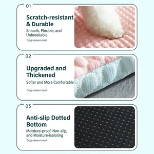 Cooling pet mat for dogs and cats with scratch-resistant surface and anti-slip bottom