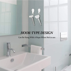 Silver zinc alloy toothpaste squeezer with hook-type design for easy hanging storage