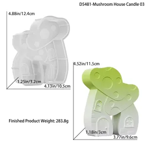Dettaglio dello stampo in silicone a fungo con dimensioni e modello finito in gesso