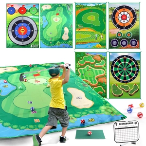 Kinderen Golf Spelset Indoor Outdoor Chipping Oefenmat Sport Speelgoed Met Clubs Kleverige Ballen Scorebord Voor Jongens Meisjes