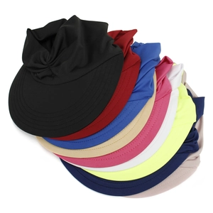 Detailed view of women's foldable sun visor hats in multiple vibrant colors for summer