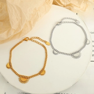 Einzigartige Hip-Hop-Kubakette mit Sonnenstrahl-Anhängern in Gold- und Silberoptik
