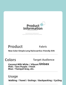 Detailed view of eco-friendly EVA raincoat available in five minimalist matte colors