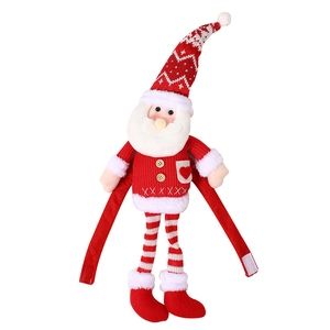 Embrasse de rideau Père Noël en tricot avec longues jambes et attaches auto-agrippantes