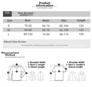 Detailed size chart for the off-shoulder satin backless dress showing S, M, and L measurements