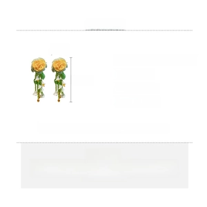 Spécifications de taille pour boucles d'oreilles fleurs jaunes avec mesures et matériaux