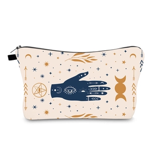 Women Fashion Evil Eye Mystical Pattern Makeup Bag Waterproof Polyester Toiletry Bag Zipper Storage Clutch For Travel Daily