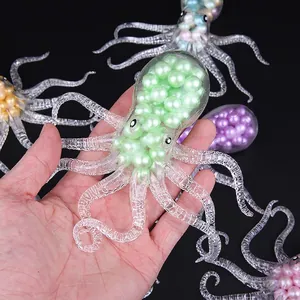 Colorful octopus sensory squeeze toy filled with water beads for stress relief