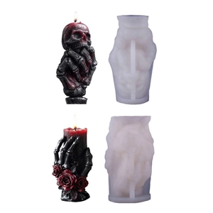Skeletthand Silikonform-Set für Gothic Halloween Kerzen und DIY Schädel Handwerk