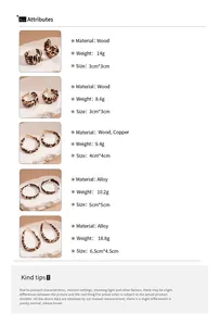 Detailed size chart for leopard print geometric earrings in various wood and alloy materials