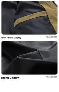 Detail view showing inner pocket design and windproof lining of winter outdoor jacket