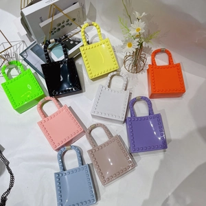 Women Mini Jelly Handbag PVC Studded Rivet Small Square Crossbody Shoulder Bag Fashion Summer Waterproof