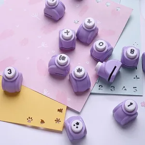 Mini Manual Craft Paper Punch Embossing Machine Purple Plastic Metal For DIY Scrapbooking Hand Account Student Stationery