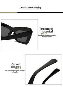 Detail view of smooth ergonomic black temples and high-quality glossy frame of sunglasses