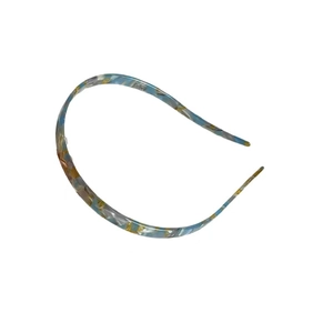 Nonslip acetate headband with blue and yellow marble pattern for women hair accessories