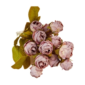 Artificial vintage pink roses bouquet with withered edges for home decoration
