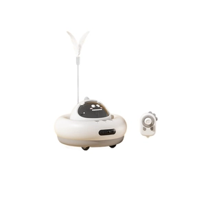 Jouet électrique pour chat style OVNI avec télécommande, plumes et roulement automatique