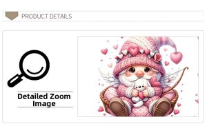 Detailed 3D rendering of a pink Valentine gnome with cupid wings holding a puppy