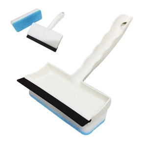 2-in-1 window cleaning brush with sponge and squeegee for glass tiles and mirrors