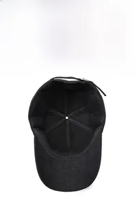 Detail view of winter baseball cap with thick fleece lining and warm ear protection flaps