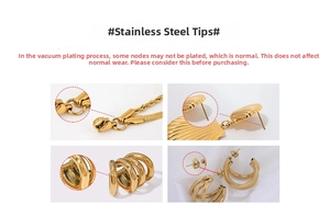 Detail view of gold vacuum plating nodes on stainless steel jewelry connections