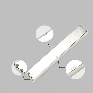Professional silver magnetic wand for cat eye nail gel with dual-end rectangular design