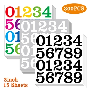 Détail de 300 stickers numérotés en vinyle imperméable de 2 pouces pour le bricolage