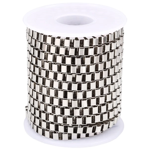 Roll of polished stainless steel box chain for DIY necklace and bracelet jewelry making