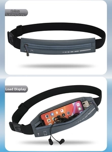 Detail showing galaxy gray running belt with large capacity for phone and keys