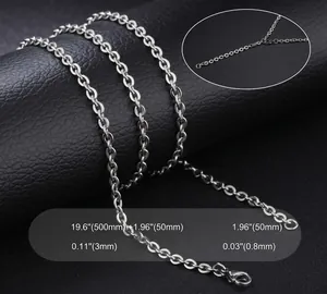 Men's cool skull steel chain necklace with lobster clasp and adjustable extension links