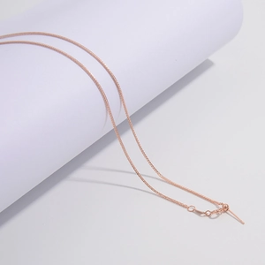 Elegant rose gold S925 sterling silver Chopin chain necklace with adjustable clasp