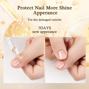 Gros plan d'huile cuticule aux feuilles d'or 24K avec pipette pour ongles abîmés