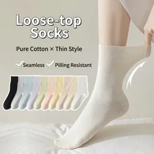 Mid-Tube Socks Children Summer Cotton Thin Loose Cotton Ladies Boneless Confinement Socks Zhuji Socks